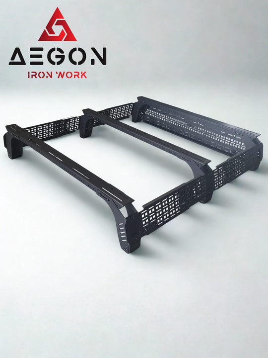 Heavy-duty 1200 lbs static load rated aluminum rack designed for large rooftop tents (RTT).