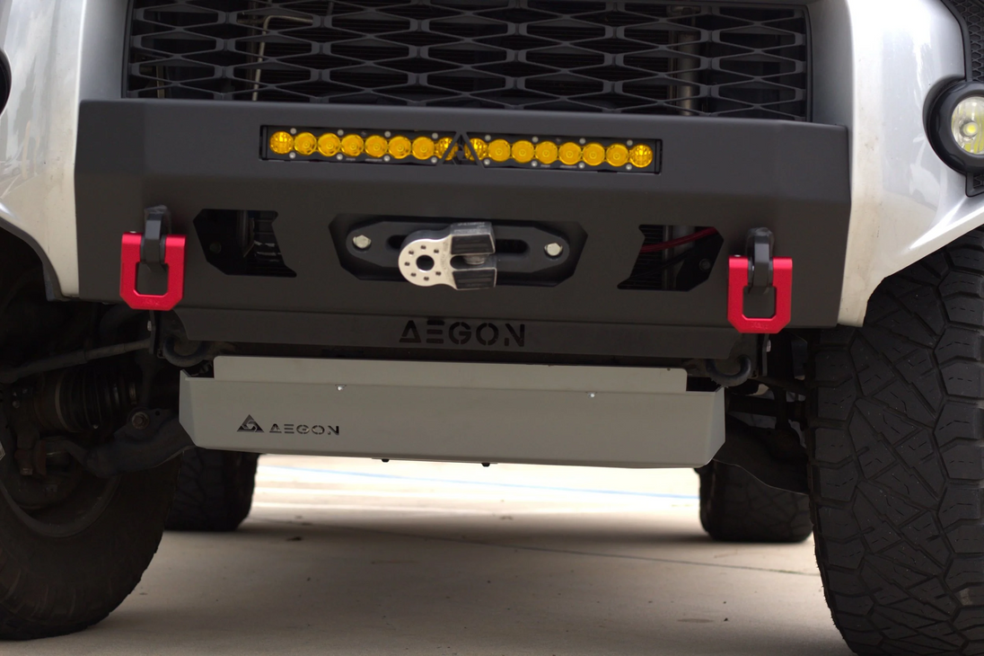 2024 Toyota 4Runner winch-ready front bumper with a durable black powder coat finish.