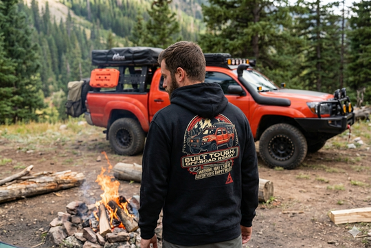 AEGON Iron Work Warning Label Hoodie | Built Tough & Ready