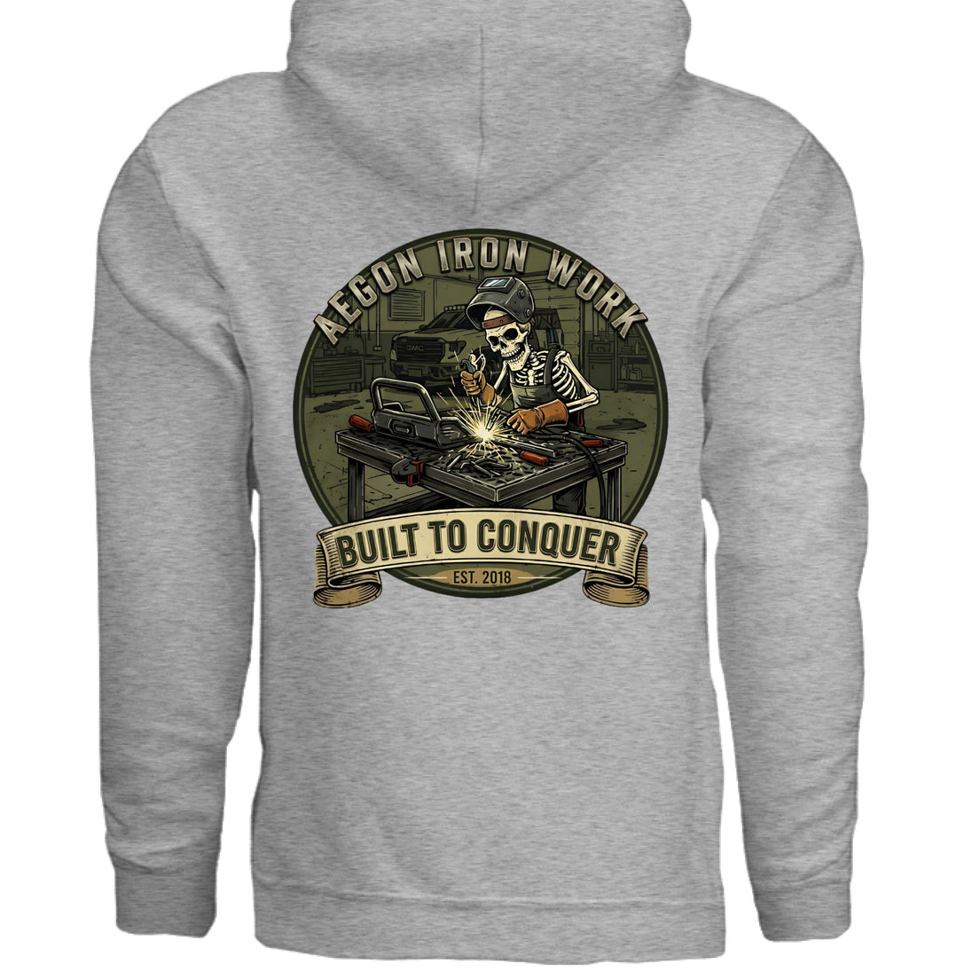 AEGON 'Til Death Welding Hoodie - SPORT GREY - BACK