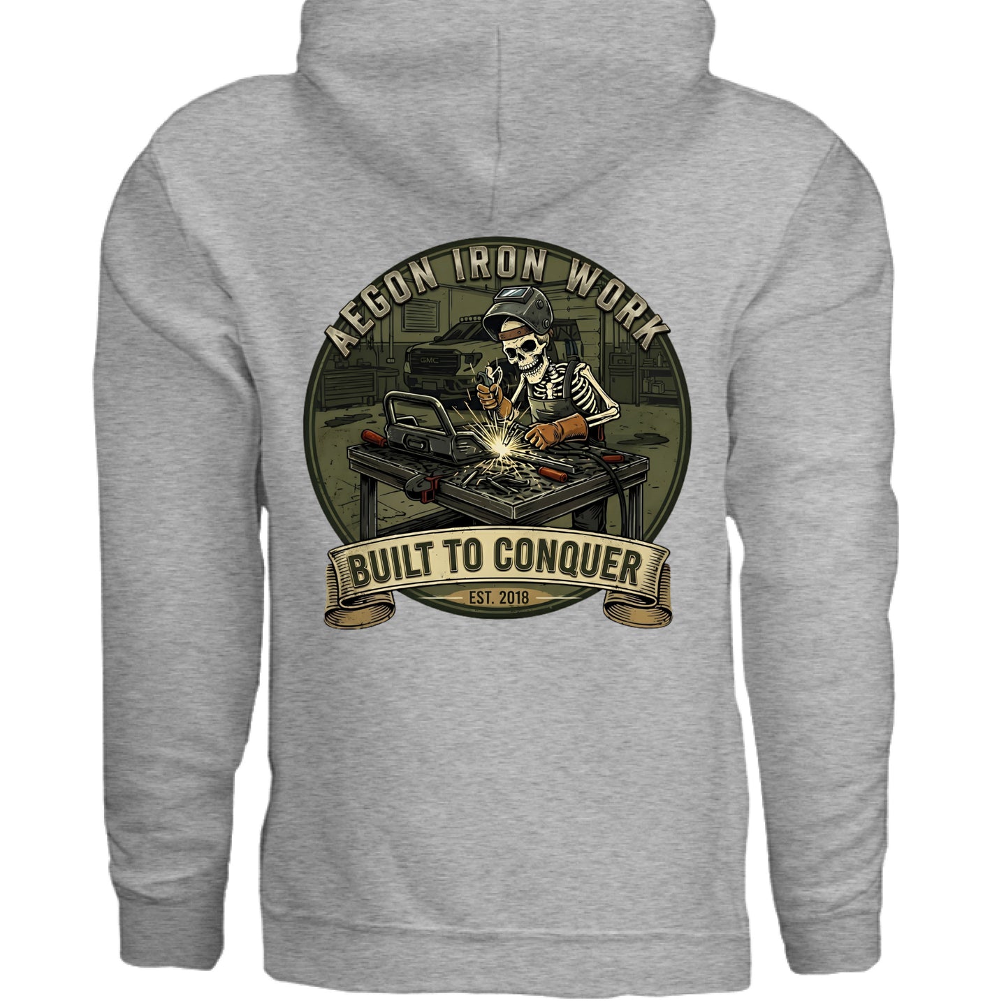 AEGON 'Til Death Welding Hoodie - SPORT GREY - BACK