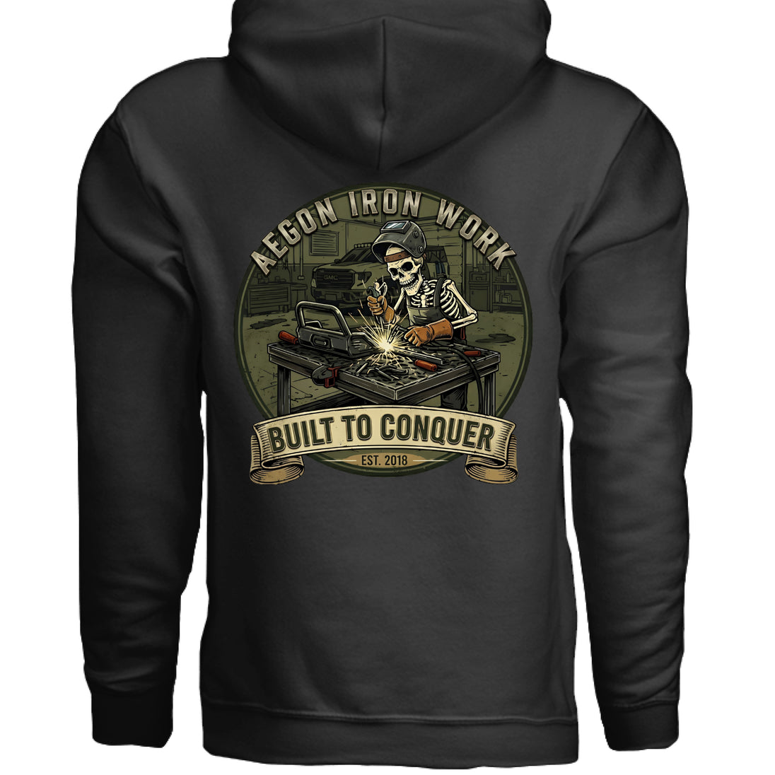 AEGON 'Til Death Welding Hoodie - BLACK - BACK