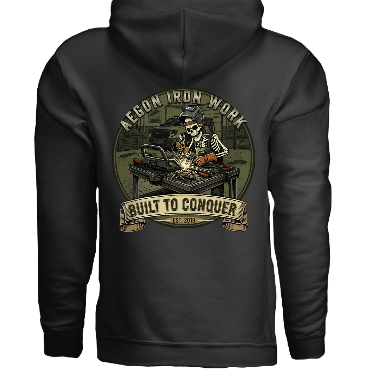 AEGON 'Til Death Welding Hoodie - BLACK - BACK