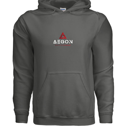 AEGON Warning Label Overlanding Hoodie - CHARCOAL - FRONT