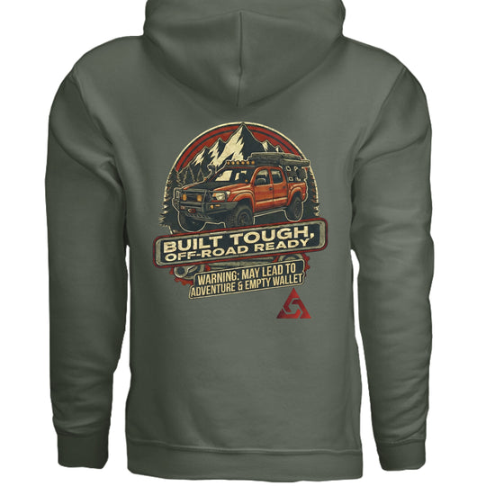 AEGON Warning Label Overlanding Hoodie - MILITARY GREEN - BACK