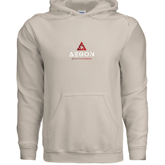 AEGON Warning Label Overlanding Hoodie - SAND - FRONT