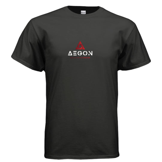 AEGON Warning Label T shirt - BLACK - FRONT