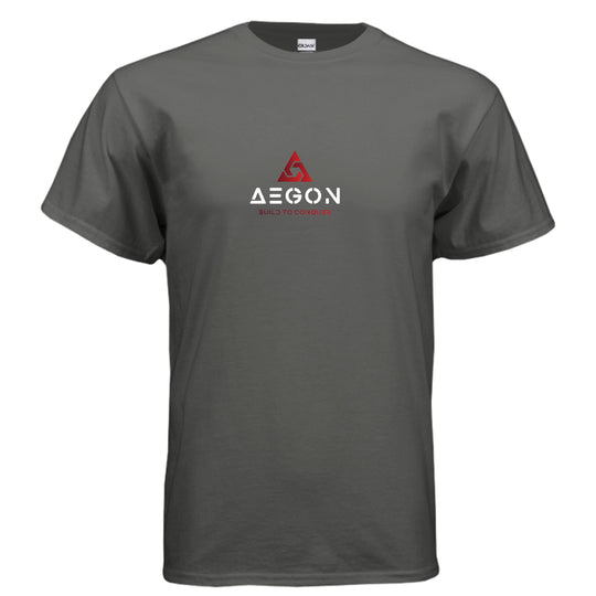AEGON Warning Label T shirt - CHARCOAL - FRONT