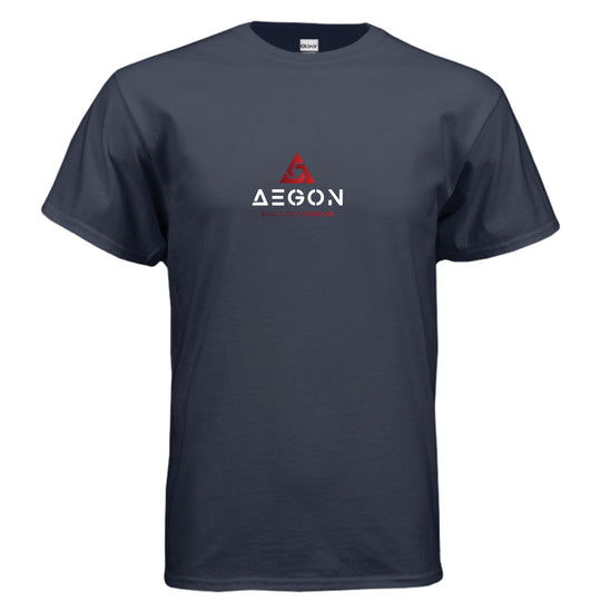 AEGON Warning Label T shirt - NAVY - FRONT