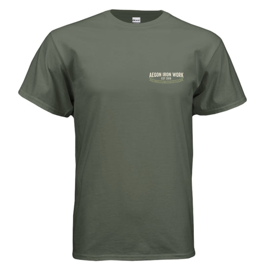 Oldie But Goodie Overlanding Tee | Vintage SUV Shirt - AEGON - MILITARY GREEN - FRONT