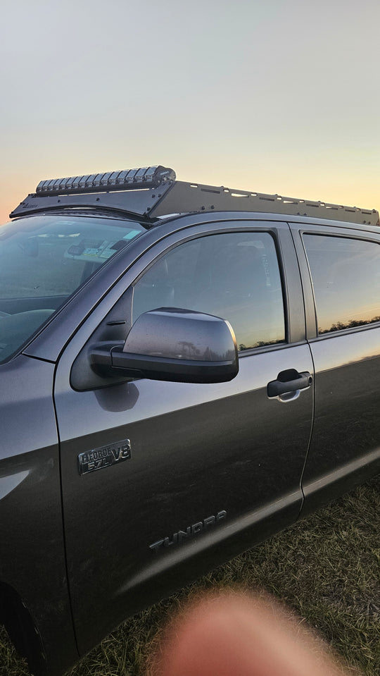 Toyota Tundra - Aegon Steel Roof Rack - Non-Drill - 2nd Gen - 2007–2021 - CrewMax side view