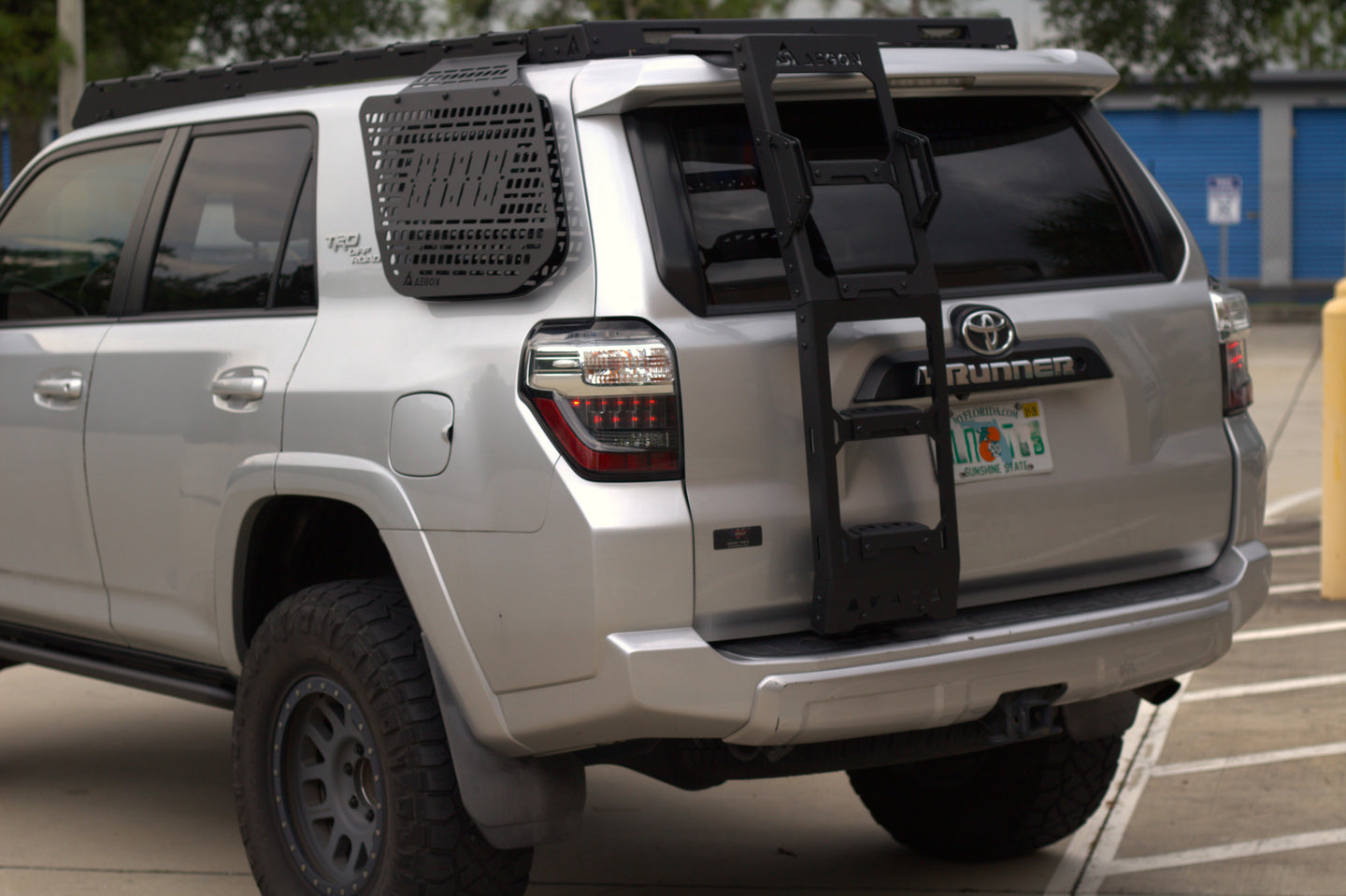 AEGON 4Runner hatch ladder for overlanding and off-road adventures, made for easy roof gear access.