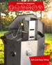 Portable AEGON charcoal smoker and grill kit including meat hooks, hanger, and thermometer for outdoor cooking.