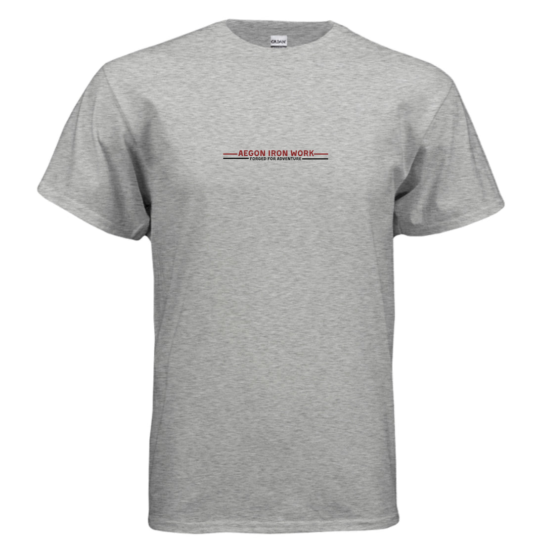 Anatomy of an Overland t-shirt in charcoal grey with a technical Tundra build blueprint by Aegon Ironwork. - SPORT GREY - FRONT