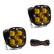 Baja Designs Squadron SAE amber lens LED fog light pod pair with included wiring harness