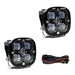 Baja Designs Squadron SAE clear lens LED fog light pod pair with included wiring harness