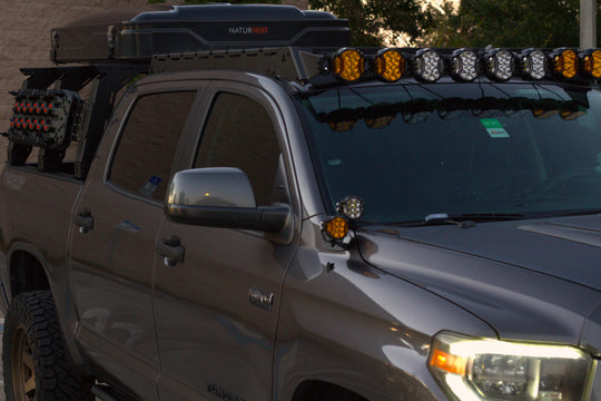 Precision CNC laser-cut aluminum construction on AEGON Tundra rack for perfect vehicle fitment.