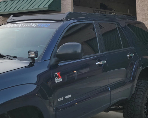 Toyota 4Runner 4th Gen roof rack with 900 lbs dynamic and 1100 lbs static load capacity, ideal for heavy cargo.