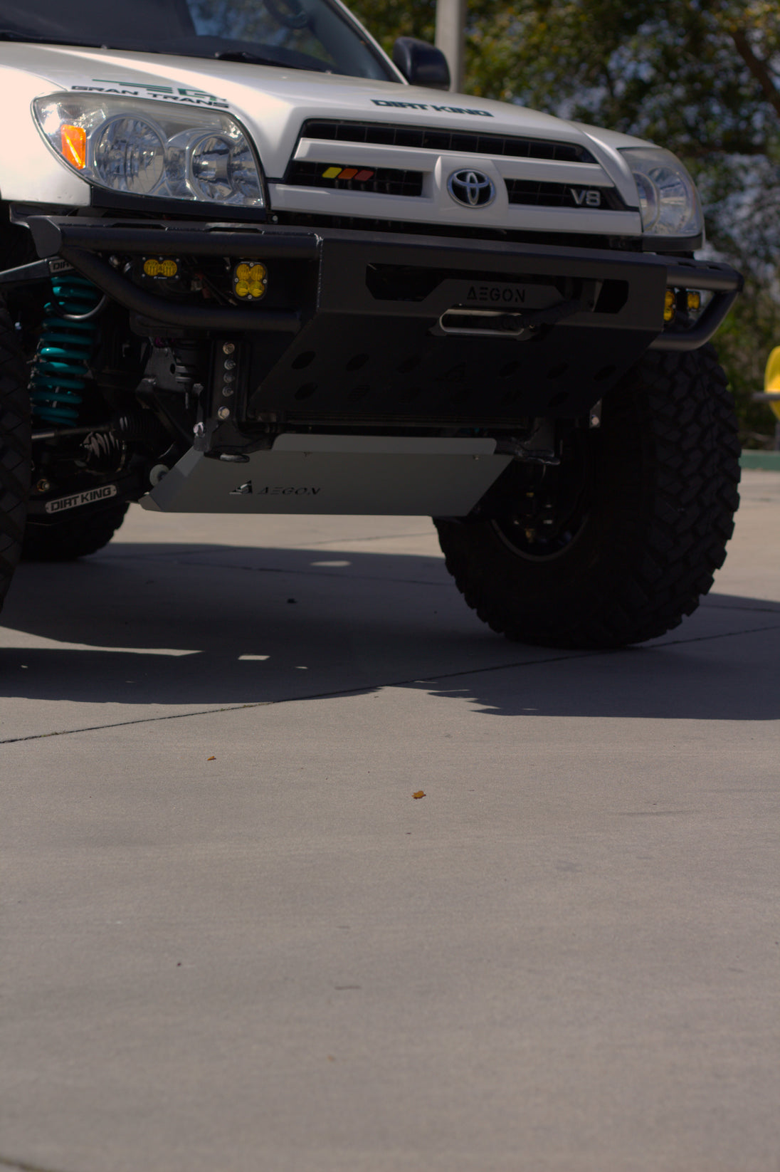 Side profile of the sleek, low-profile front steel bumper for 2003-2009 4Runner.