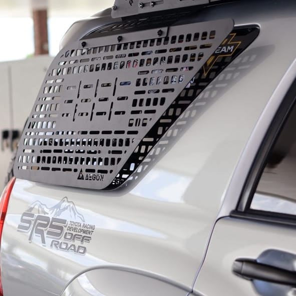 Heavy-duty American-made Molle panel for 4Runner supporting up to 120 lbs static load for overlanding accessories.