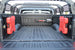 Heavy-duty steel Molle storage panels for Tundra truck beds with 250lbs load capacity and smooth-glide stainless steel rails.