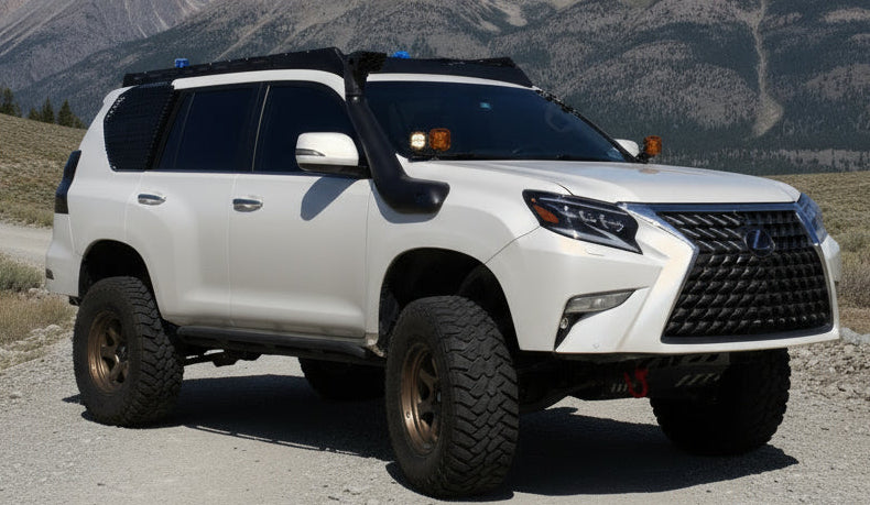 Rugged 7lb lightweight aluminum Molle panel with a corrosion-resistant black powder coat finish for Lexus GX 460.