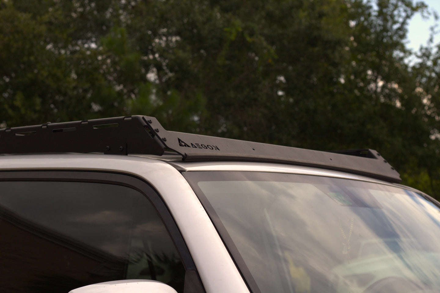 Low-profile no-drill roof rack for 5th Gen 4Runner, designed to reduce wind resistance.