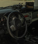 Precision-cut aluminum dashboard storage panel for FJ Cruiser featuring easy no-drill installation and a sleek low-profile design.
