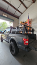 Professional overland expedition bed rack system suitable for Toyota, Ford, RAM, and Chevy pick-up trucks.