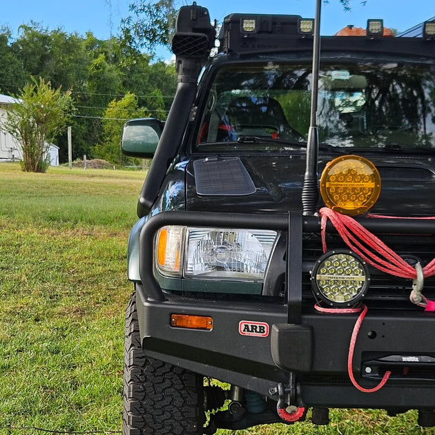 Heavy-duty black steel roof rack for Toyota 4Runner 3rd Generation (1995-2002) featuring CNC laser-cut side rails and a powder-coated finish for cargo and off-road use.