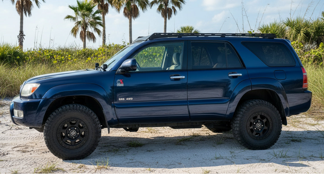 Heavy-duty black steel roof rack designed for 4th Generation Toyota 4Runner models from 2003 to 2009.