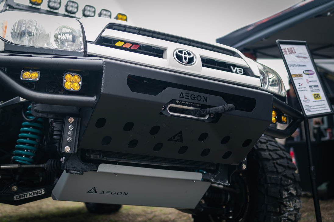 AEGON 3/16 inch steel front winch-ready bumper for 4th Gen Toyota 4Runner.