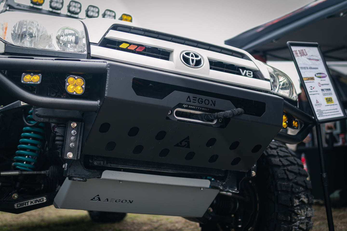 AEGON 3/16 inch steel front winch-ready bumper for 4th Gen Toyota 4Runner.