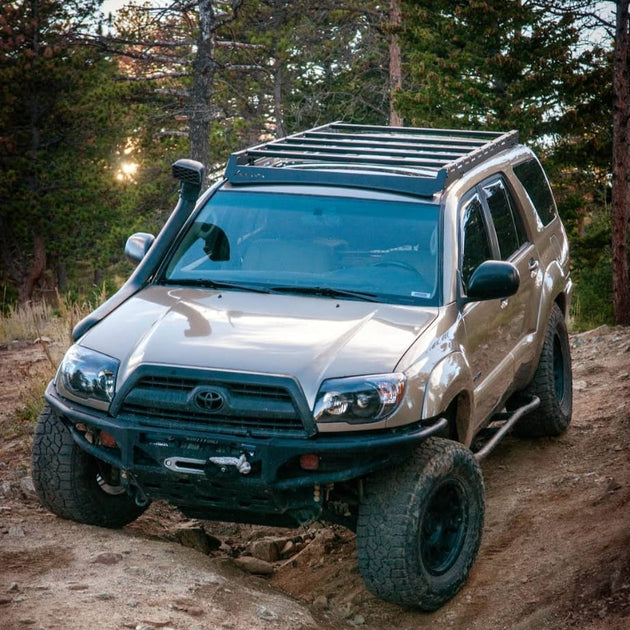 AEGON full-length aluminum roof rack for Toyota 4Runner 4th Gen 2003-2009 in black powder coat.