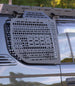Interior window Molle panel installed in a Toyota Land Cruiser Prado 90 Series for modular gear storage.