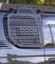 Interior window Molle panel installed in a Toyota Land Cruiser Prado 90 Series for modular gear storage.