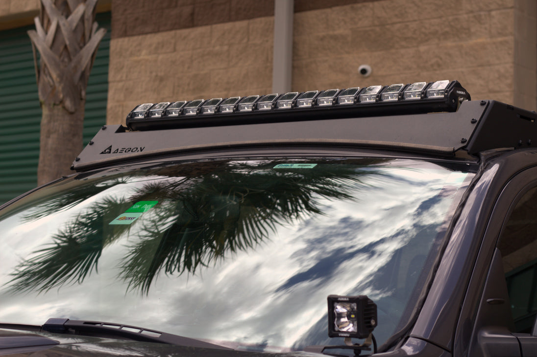 AEGON aluminum roof rack for Toyota Tundra CrewMax 2007-2021 in black powder coat.
