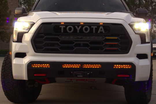 Winch-ready front protection bumper for Toyota Sequoia with high-strength integrated recovery points for shackles.